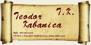 Teodor Kabanica vizit kartica